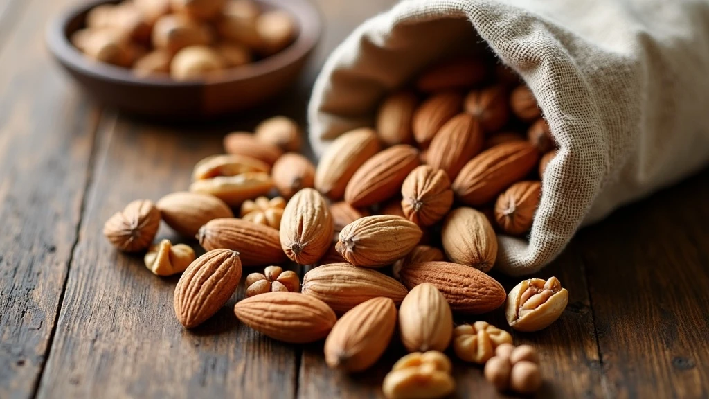 Színes magkeverék asztalon