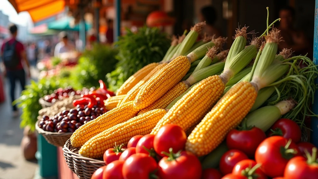 Mexikói piac friss alapanyagokkal