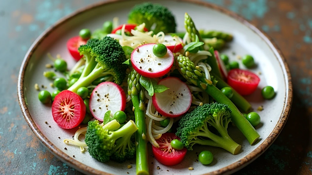 Színes nyári saláta tálon