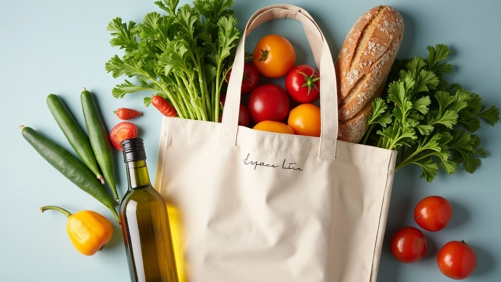 Bevásárló táska alapanyagokkal