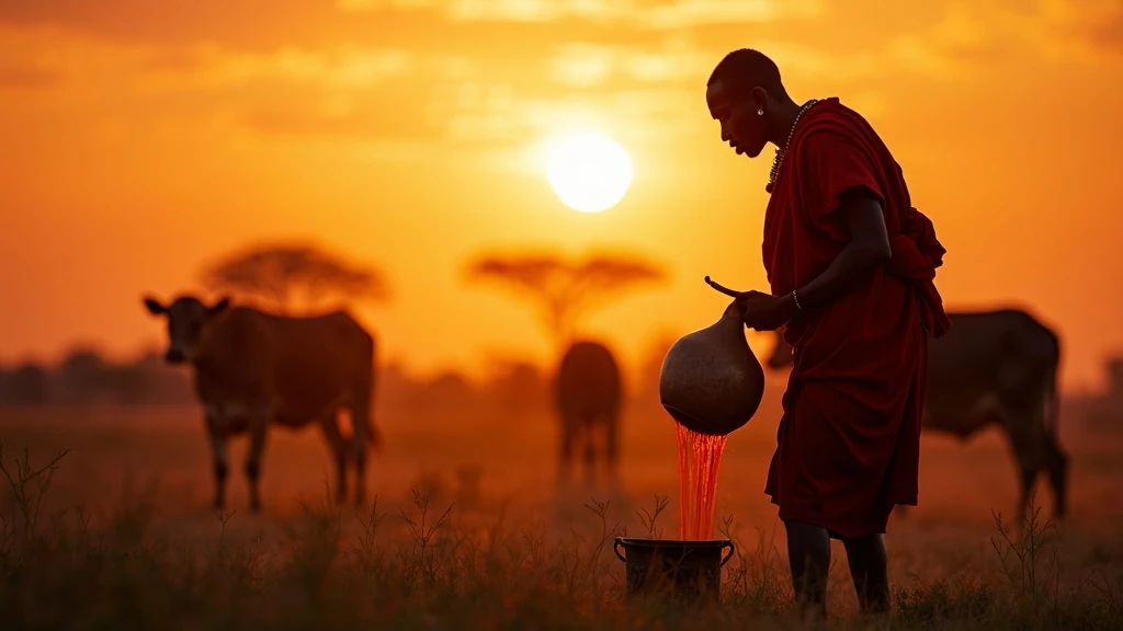 Massai vért gyűjt tök edénybe