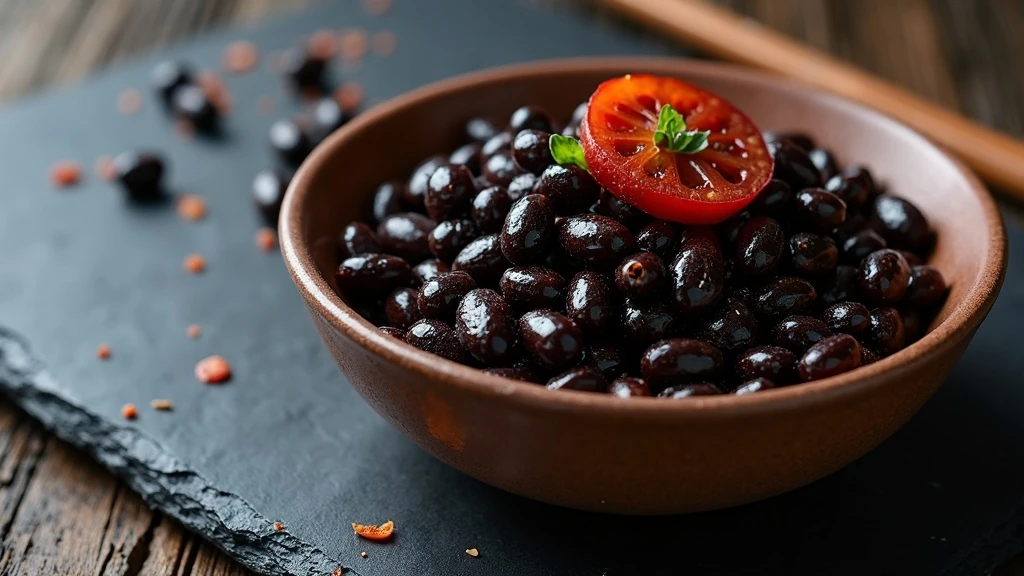 Fermentált bab közelről