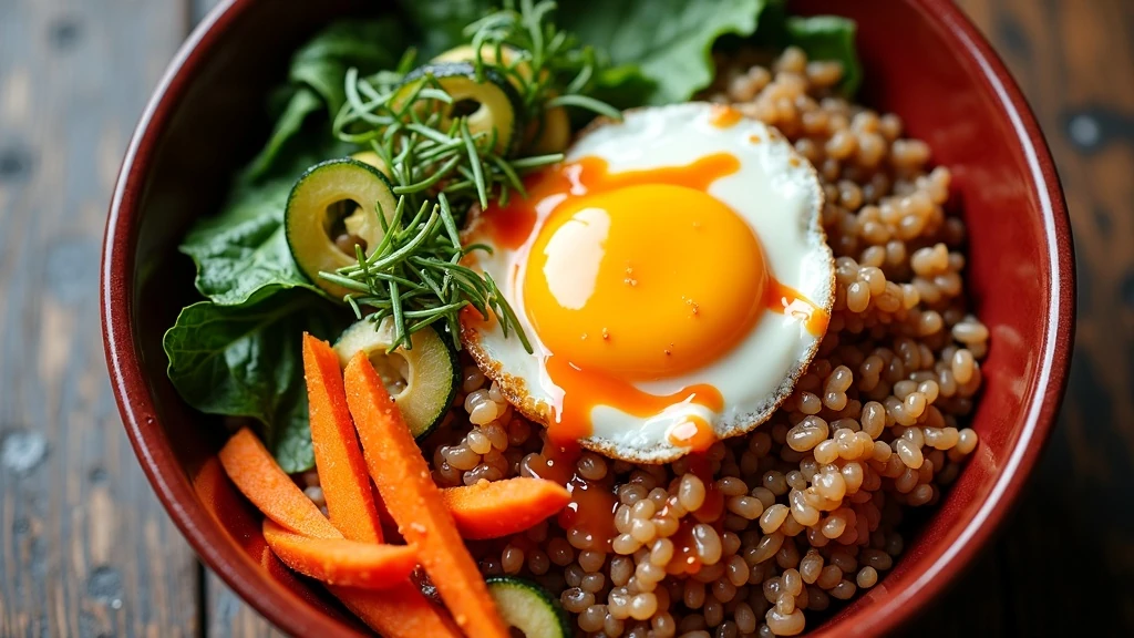 Színes diétás bibimbap